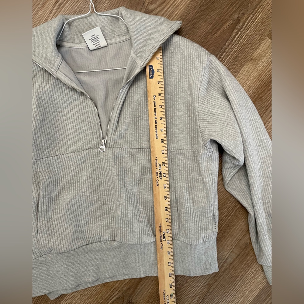 Varley Cyrus Half Zip Ribbed Gray Size Small - Picture 10 of 13